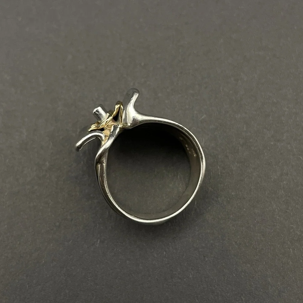 Israel Hagit Gorali Diamond Accent 14K Yellow Gold Sterling Silver‎ Heart Ring